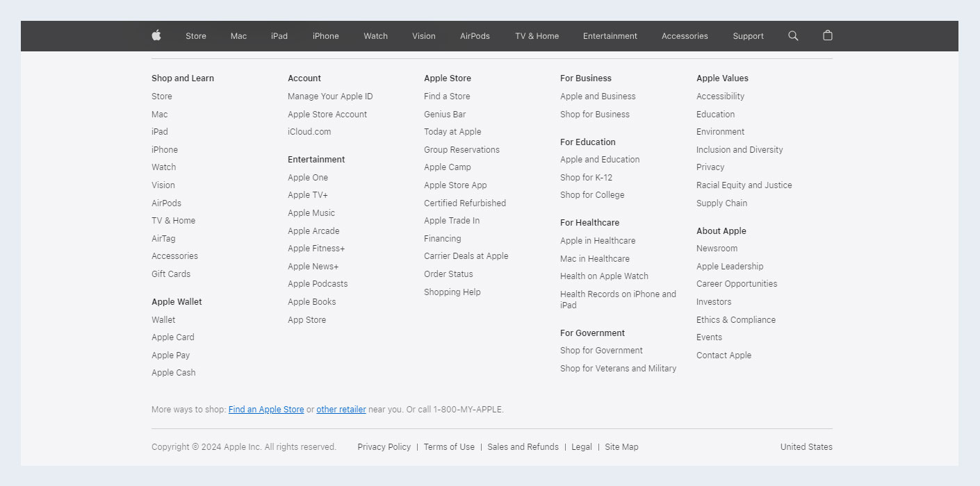 Apple Footer Design