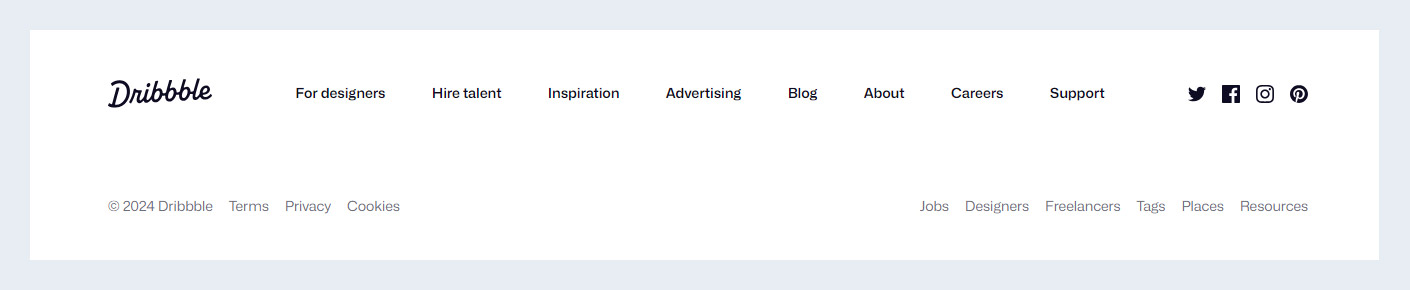 dribbble footer design
