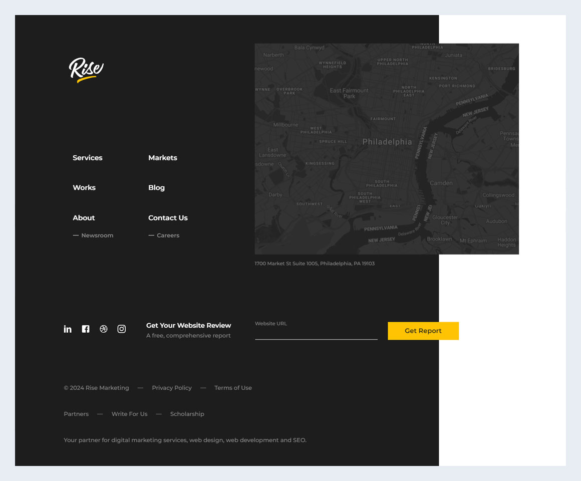 rise footer design